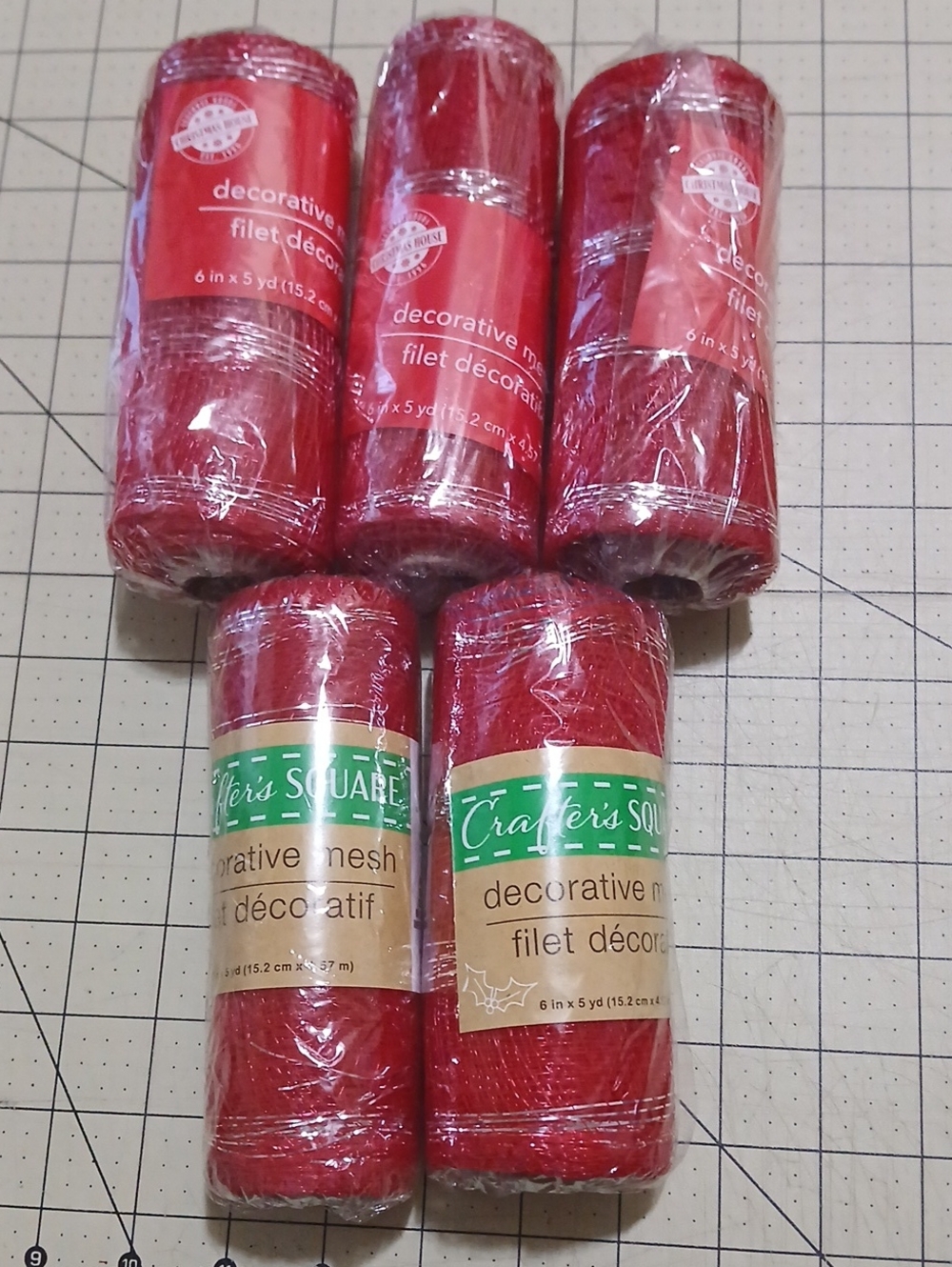 Deco Mesh Bundle - Red/Silver